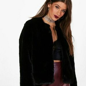 Black fox fur jacket